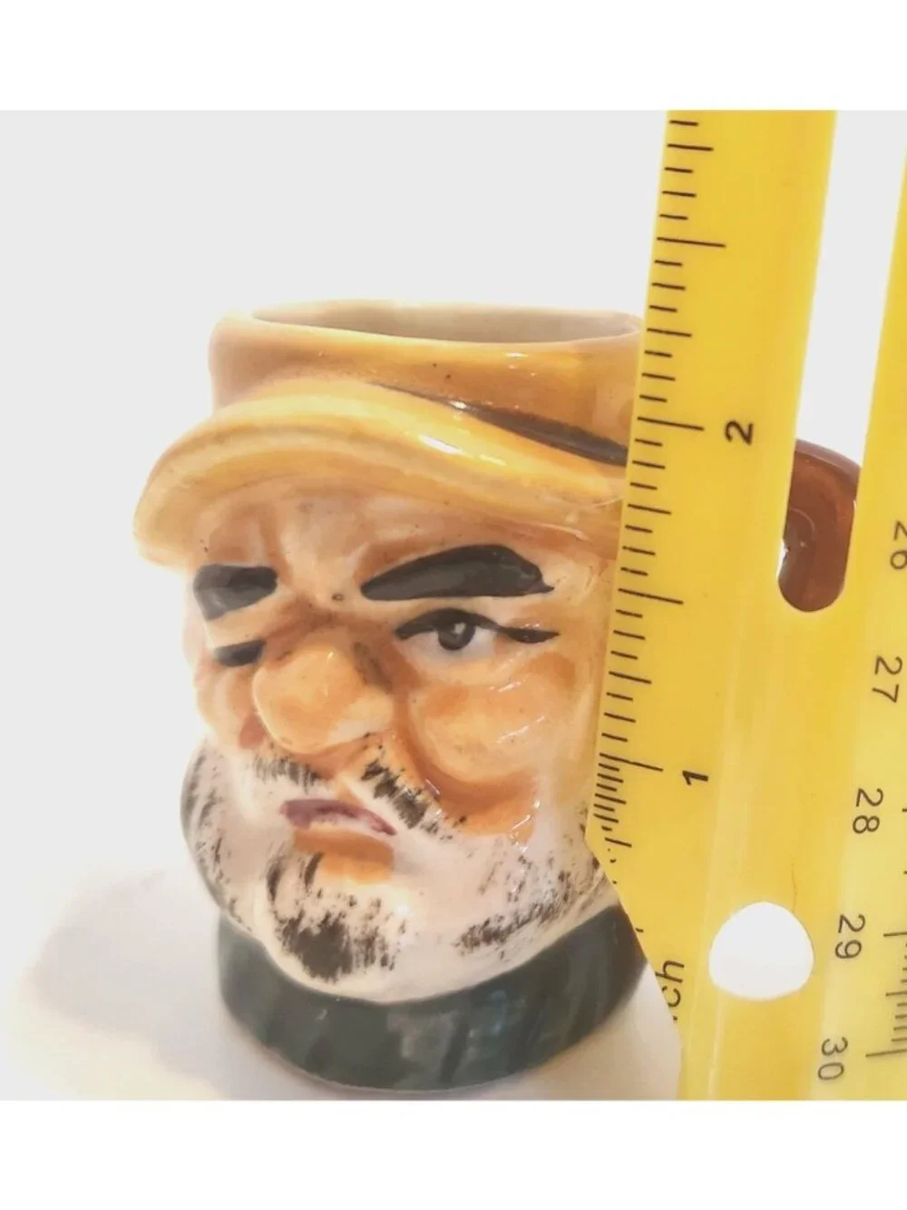 Vintage Winking Fisherman Bearded Man Mini Toby Mug Made In Japan Shot Glass